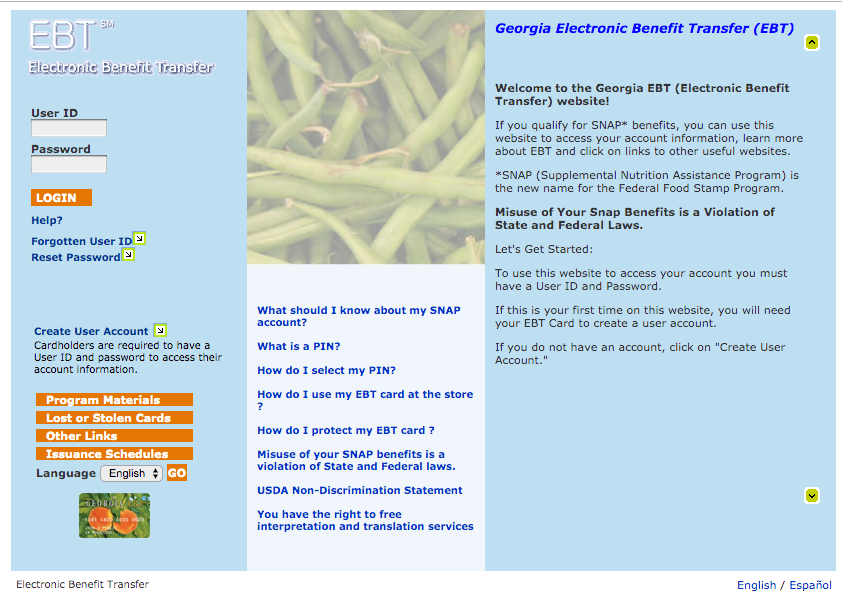 Georgia Food Stamp Eligibility Chart