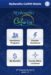 "California CalWIN Mobile App"