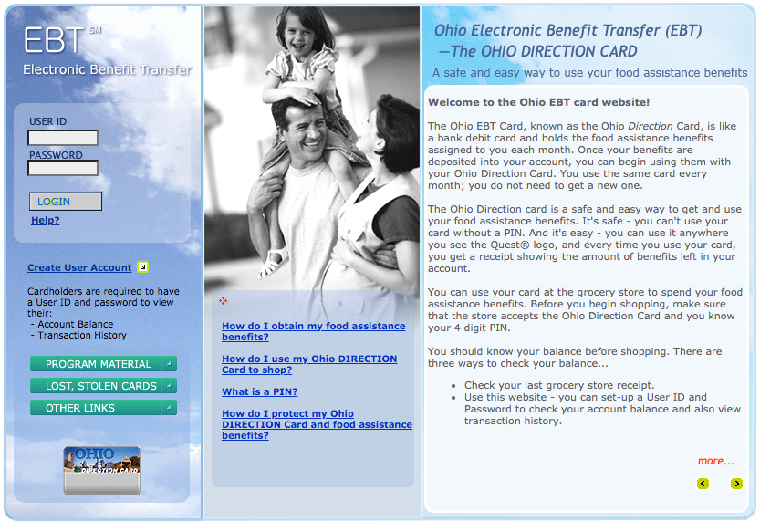 Ohio EBT Card Food Stamps EBT