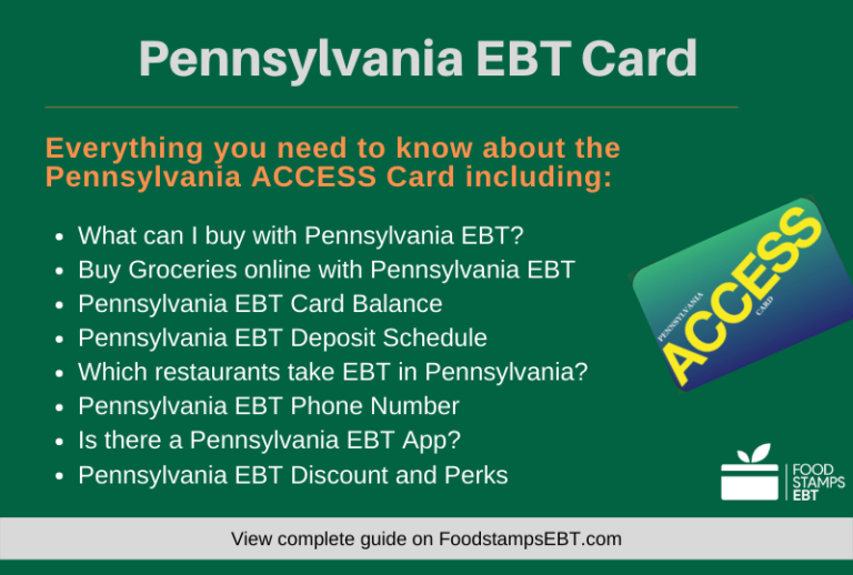 Pennsylvania EBT Card Food Stamps EBT