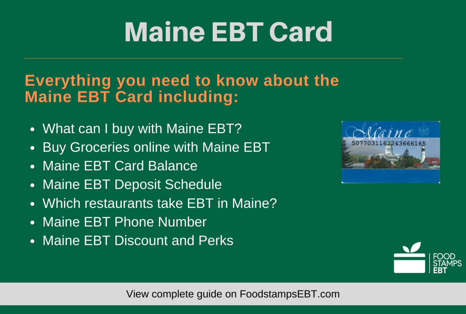 Maine EBT Card [2022 Guide] Food Stamps EBT