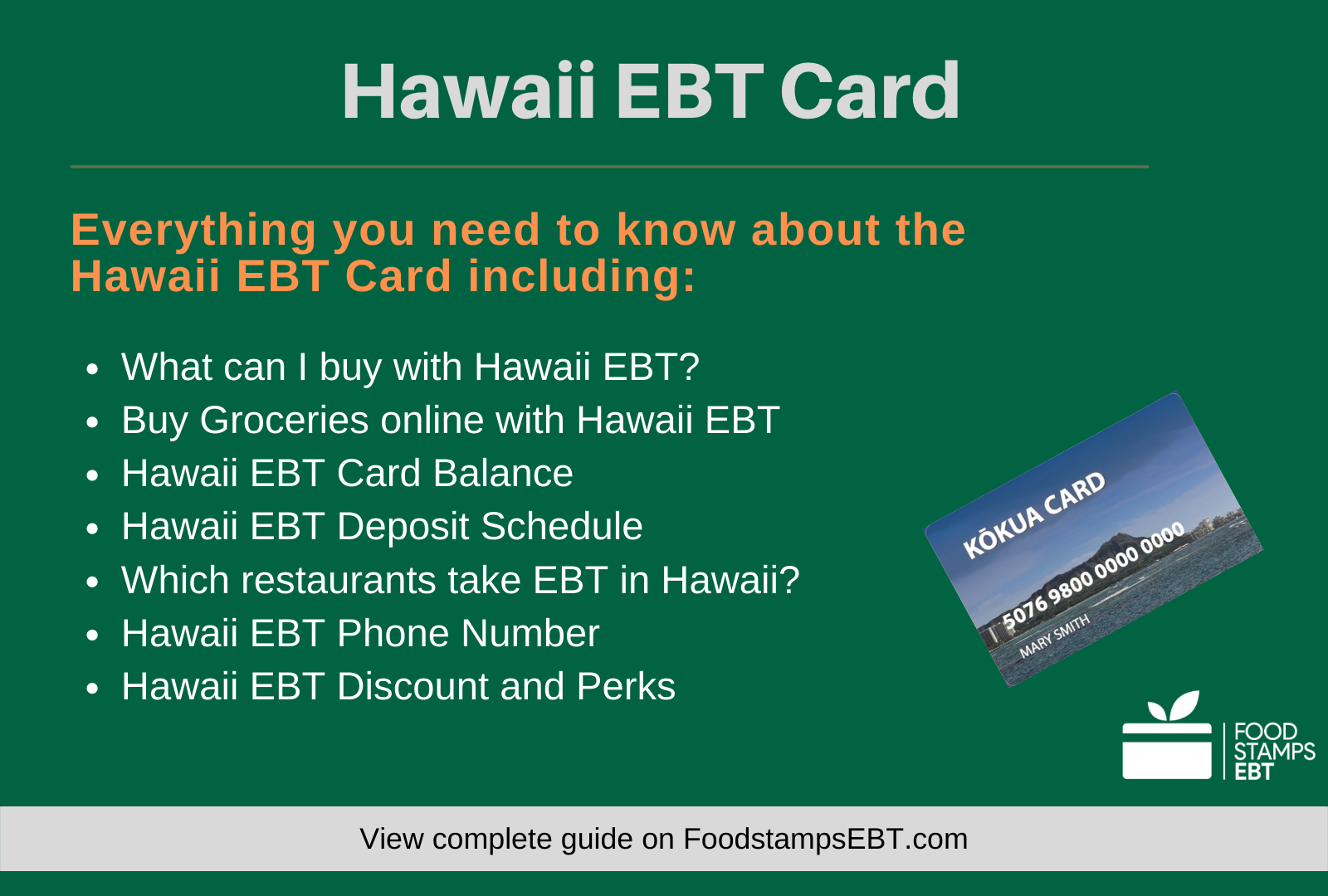 "Hawaii EBT Card Questions and Answers"