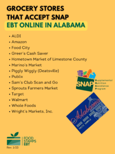 "Alabama Grocery stores that take EBT online"