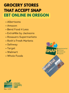 "Oregon Grocery stores that take EBT online"